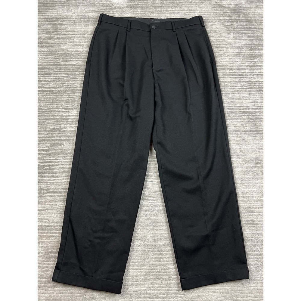 Studio Bill Blass Pants Mens 36x30 Black Polyester Blend‎ Cuffed